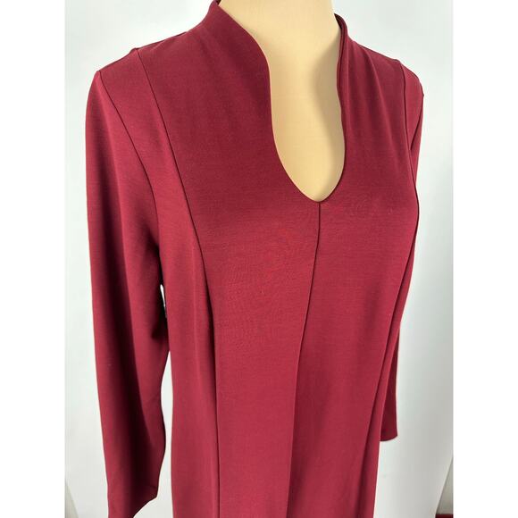 J Jill Size Medium Wearever Double-Face Jersey Dress in Crimson Red Quiet Luxury - Picture 6 of 12